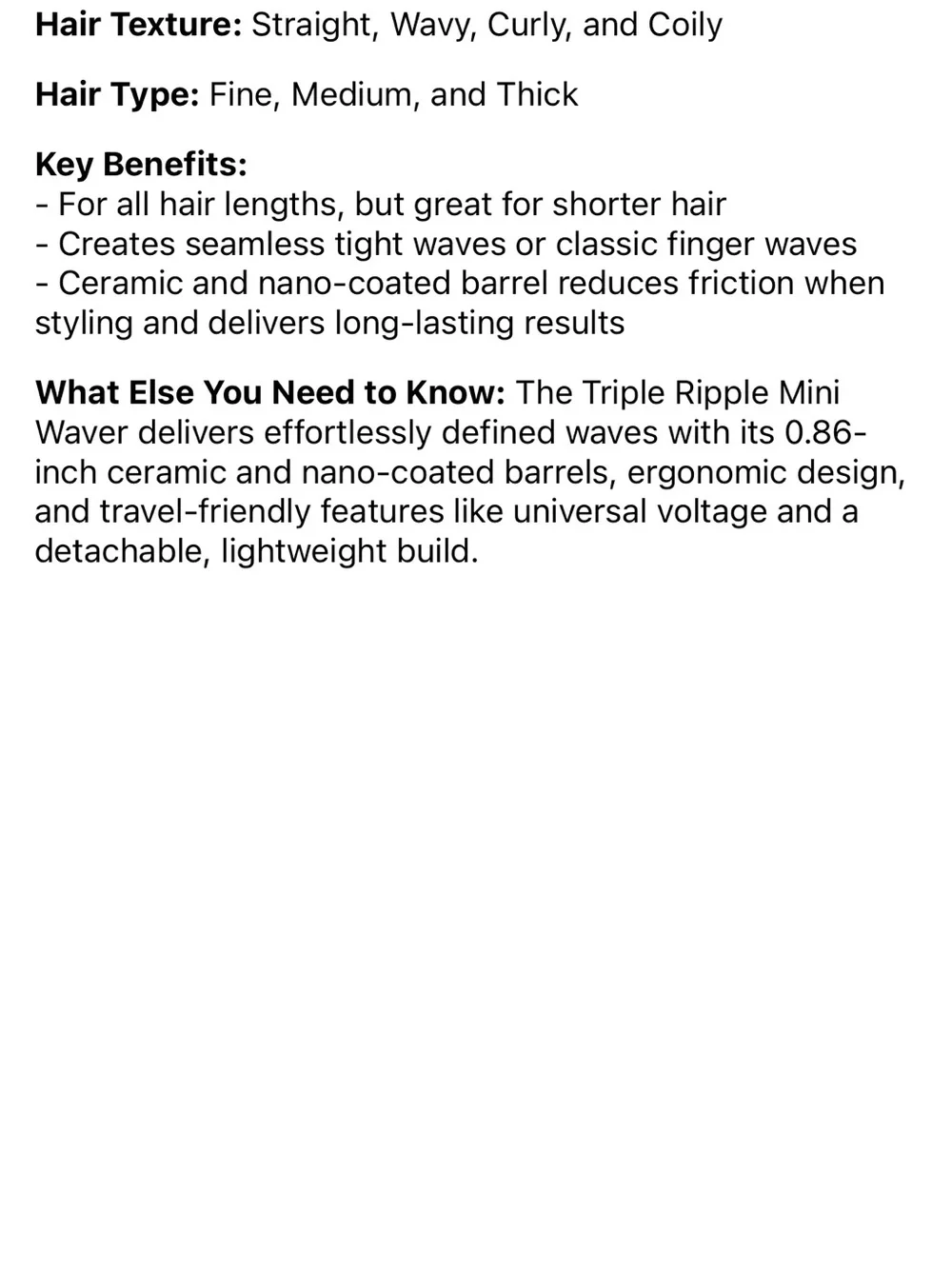 MANE Triple Ripple Mini Waver - White & Pink